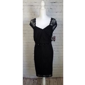 Trixxi Black Lace Cap Sleeve Dress 18